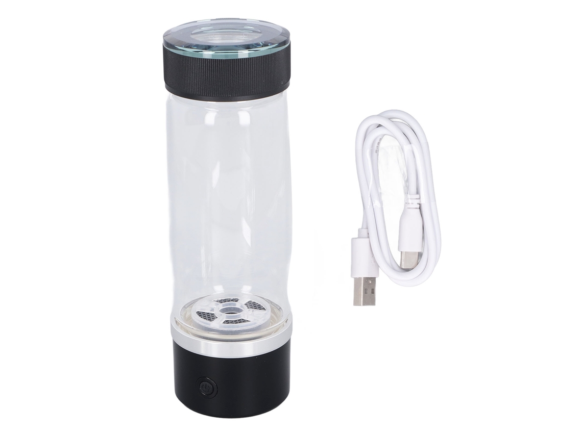 Garrafa de Água Rica em Hidrogênio 370ml 2000 a 2500ppb Recarregável