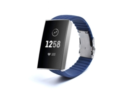 Bracelete Silicone Líquido para Fitbit by Google Charge 4 Azul Escuro