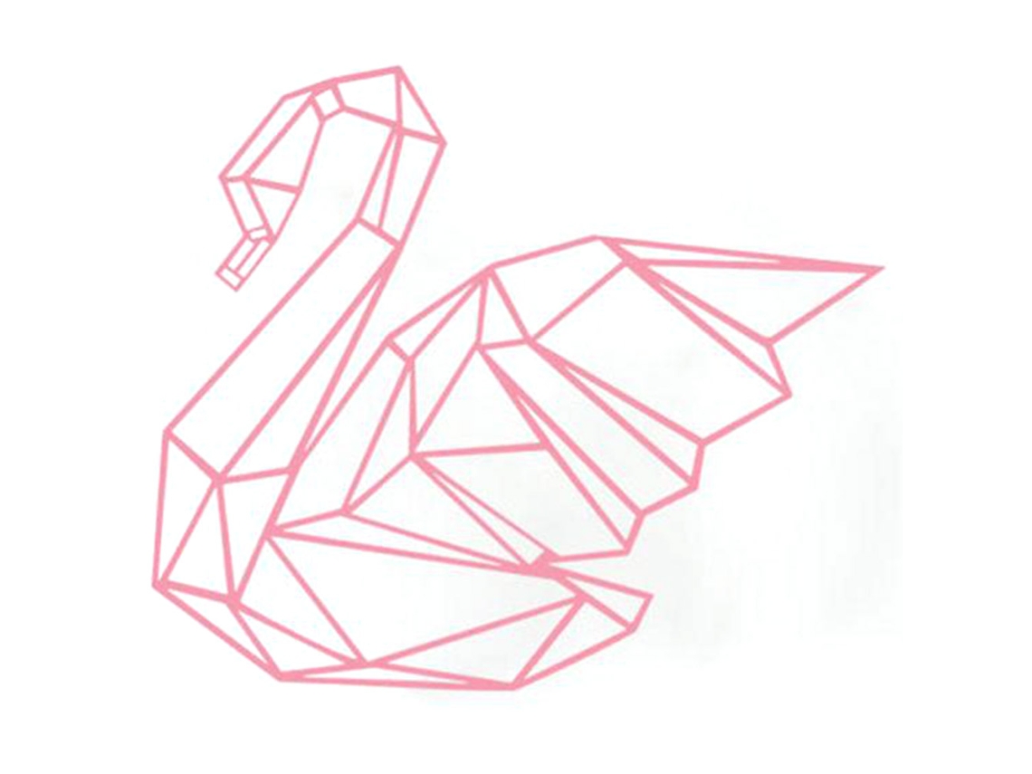 Adesivo Geométrico Cisne LAXISCREED Decor S Rosa