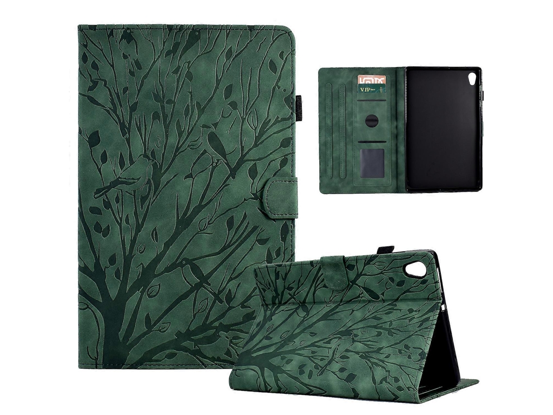 Capa Para Tablet Lenovo M10 Hd 2ª Geração X306x Fortune Tree Pressure Flower Em Pu Com Função De Ativação/desativação Da Função De Hibernação.