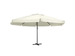 Vidaxl Guarda-sol De Jardim C/ Poste Alumínio 600 Cm Branco Areia