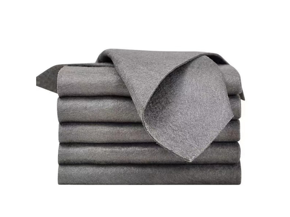 Panos De Limpeza Em Microfibra, 5 Unidades, 30 X 30 Cm, Sem Fiapos, Reutilizável, Para Janelas, Vidros E Espelhos, Cinza Escuro