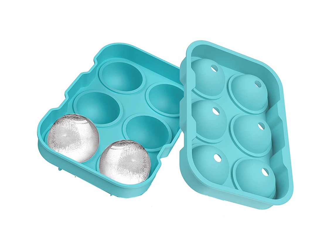 Forma De Gelo Silicone Para Geladeira, Formato Redondo, Antiaderente E Fácil De Desenformar