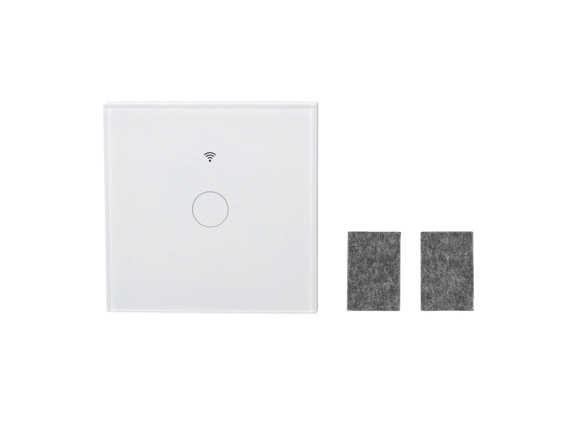 Interruptor inteligente de parede com toque e controle remoto RF433, 1 polo, sem neutro