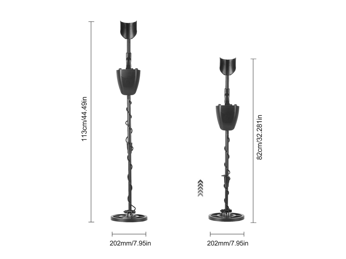 Detector de Metal Subterrâneo com Fone de Ouvido e Pá de Plástico para Iniciantes e Estudantes