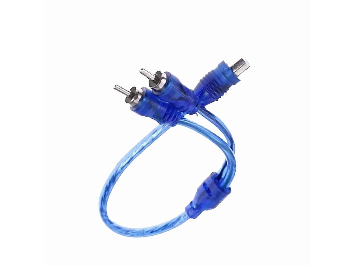 Adaptador De Cabo Rca Y Splitter 1 Fêmea Para 2 Machos Azul 2pcs