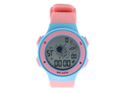 Relógio Digital Infantil 50m Resistente À Água Cronômetro Led Pulseira Tpu Bear Pink