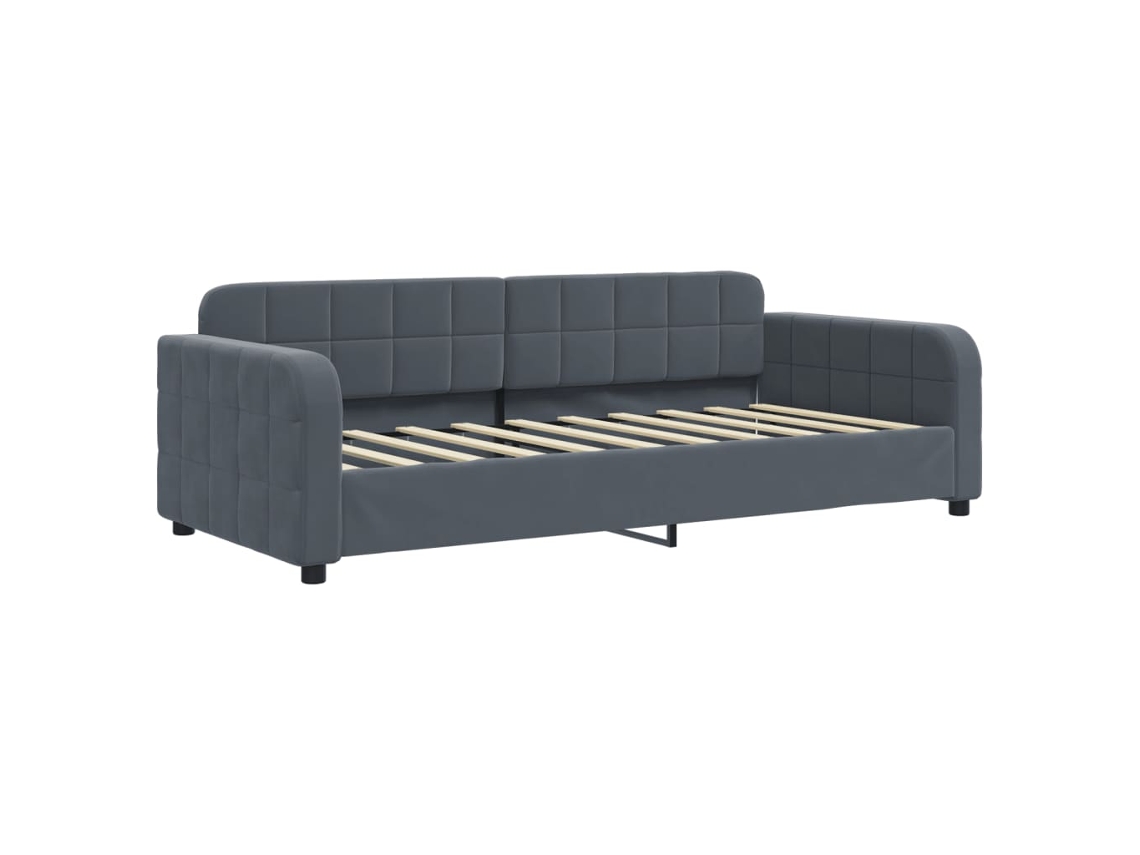 Day Bed, Day Beds Vidaxl Cinzeto Veludo (90 X 190 Cm)