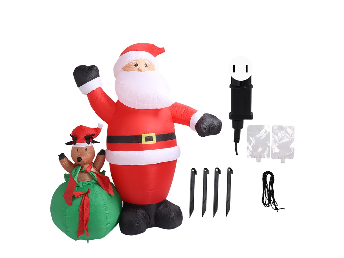 Decoração Inflável Natal Papai Noel Veado Led Ip44 6.2ft