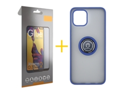 Conjunto de Película de Ecrã Full Gel Bumper para iPhone 16 GANDY Vidro Temperado Azul (1un)