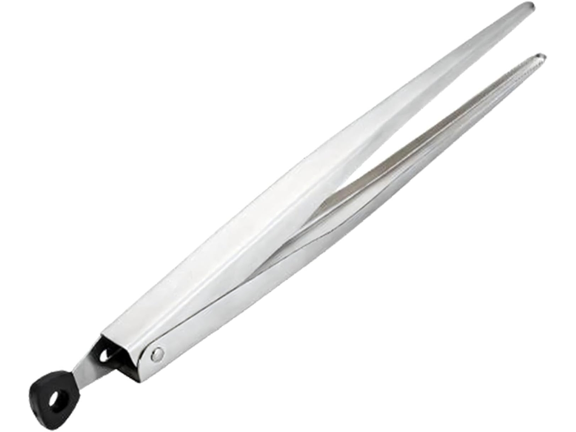 Pinça De Cozinha Em Aço Inoxidável Qualidade Alimentar Com Mecanismo Mola, Ideal Para Churrascos Ao Ar Livre E Cozinhar