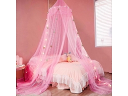 Mosquiteiro BRILVIBERA suspenso, formato cúpula, 115x180 cm, rosa