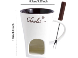 Caneca Para Fondue De Chocolate, Xícara Café, Derreter Chocolate Com Garfo, Panela Fondue, Aquecedora Doces Gks Aquaforge
