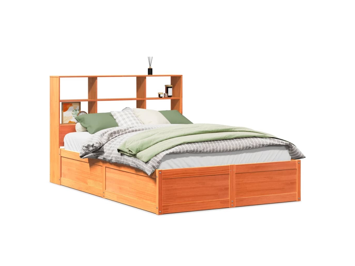 Cama Sem Colchão 120x190 cm Madeira Pinho Maciça Castanho mel MAISON EXCLUSIVE