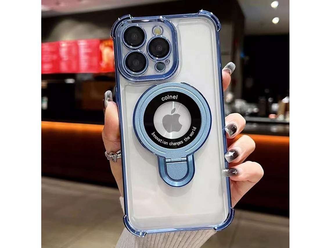 Capa Para Iphone 17 Peak Blue Com Suporte Magnético, Airbags E Cantos De Acrílico Resistentes A Quedas.