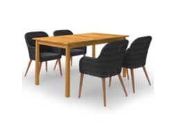 Dining Set, Dining Sets Vidaxl Preto Madeira De Acácia (n/a)