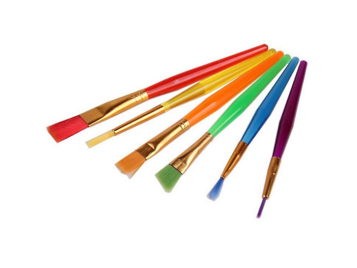 Conjunto De Pincéis De Nylon Para Acrílico, Óleo E Acuarela, 6 Peças, Cabo De Plástico, Sem Perda De Cabelos, Peso 45g