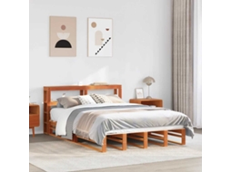 Vidaxl Cama Sem Colchão 140x200 Cm Madeira Pinho Maciça Castanho-mel