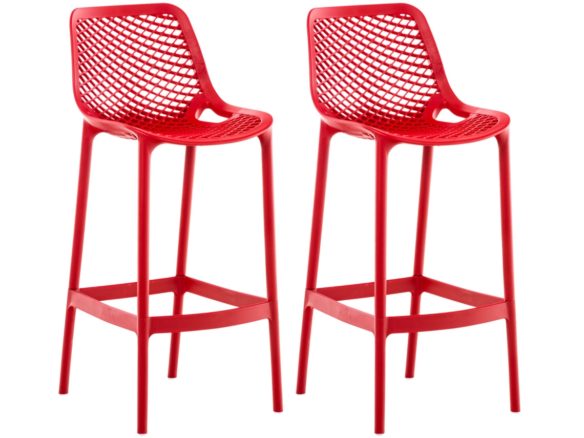 Conjunto de 2 bancos de bar exteriores Air vermelho CLP