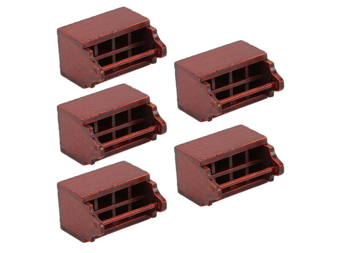 Primerox 5pcs Caixa de Ferramentas Miniatura em Madeira de Pinho Estilo Fofo Retrô para Casinha de Bonecas