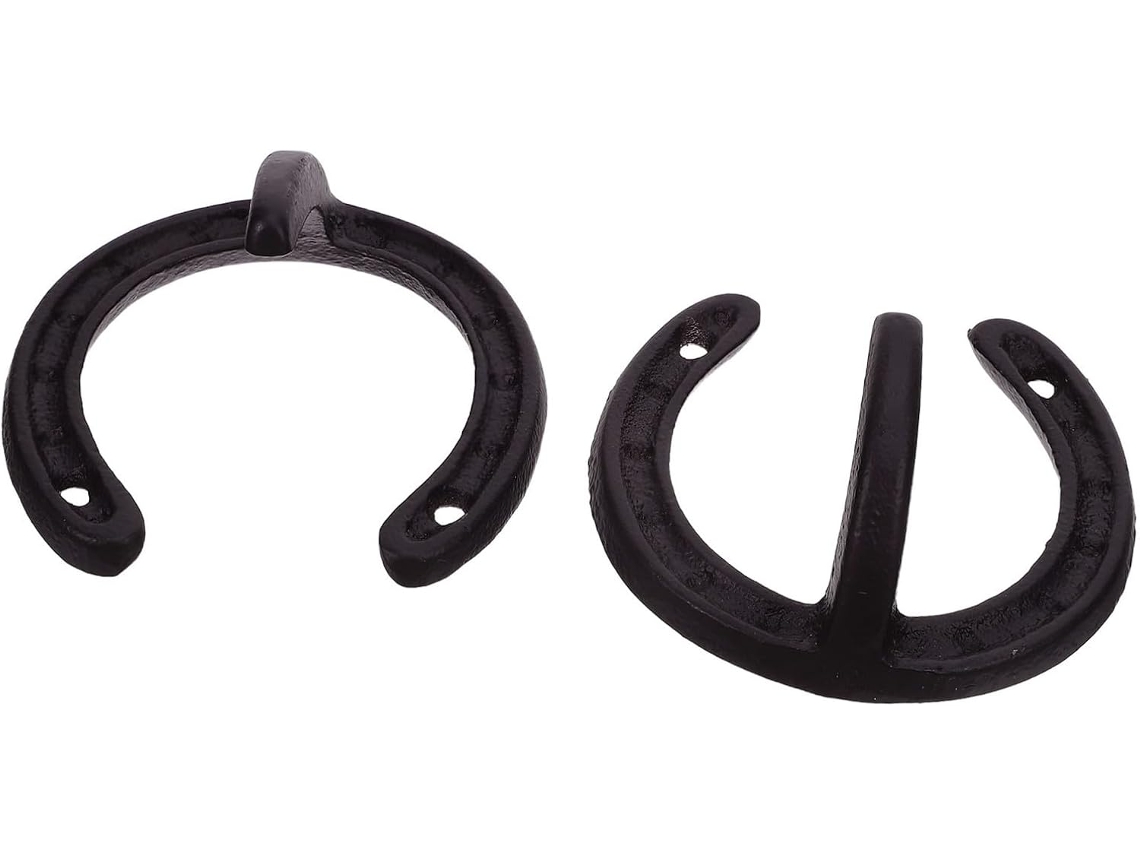 Ganchos De Parede Rústicos Em Ferro Fundido Formato Ferradura Magiclulu Para Casacos E Toalhas, Conjunto De 2 Peças