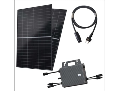 Robinsun® Kit Solar 800w Parede 2x 470 Wp Aiko 2p Micro Inversor Tsun 800w 2x Fixação Cabo 5m