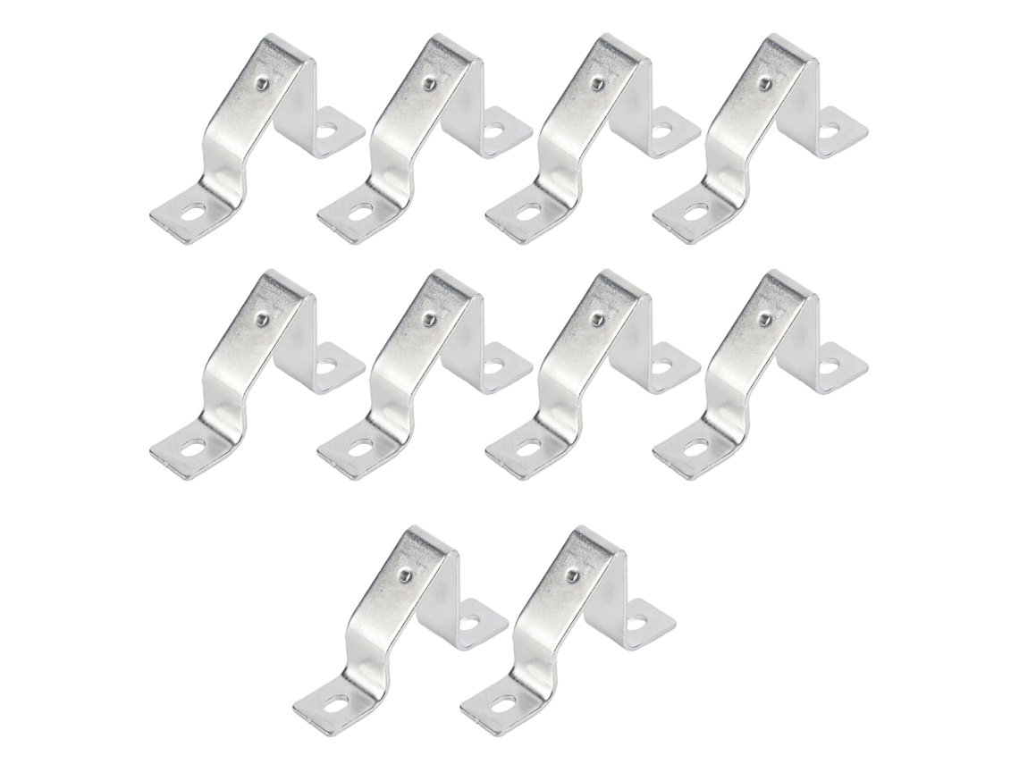 Suporte em forma de U para montagem do Trilho C45 (pacote com 10 unidades, aço inoxidável)