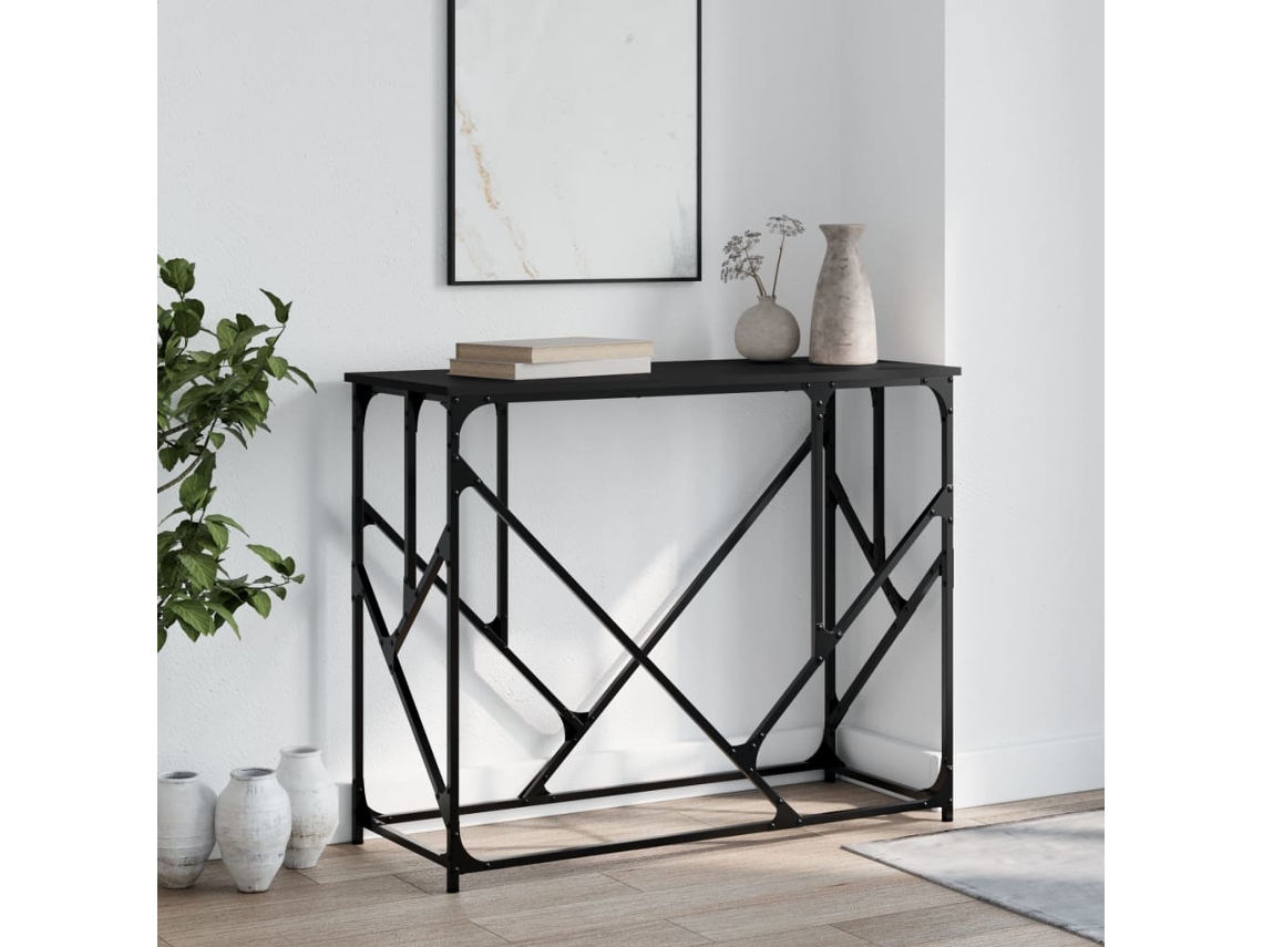 Vidaxl Mesa Consola 100x40x80 Cm Derivados De Madeira Preto