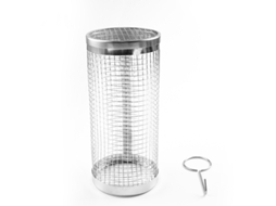 Cesta De Grelha Redonda De Aço Inoxidável Com Design Portátil, Adequada Para Grelhar Vegetais, Batatas Fritas E Peixes Zeuxo