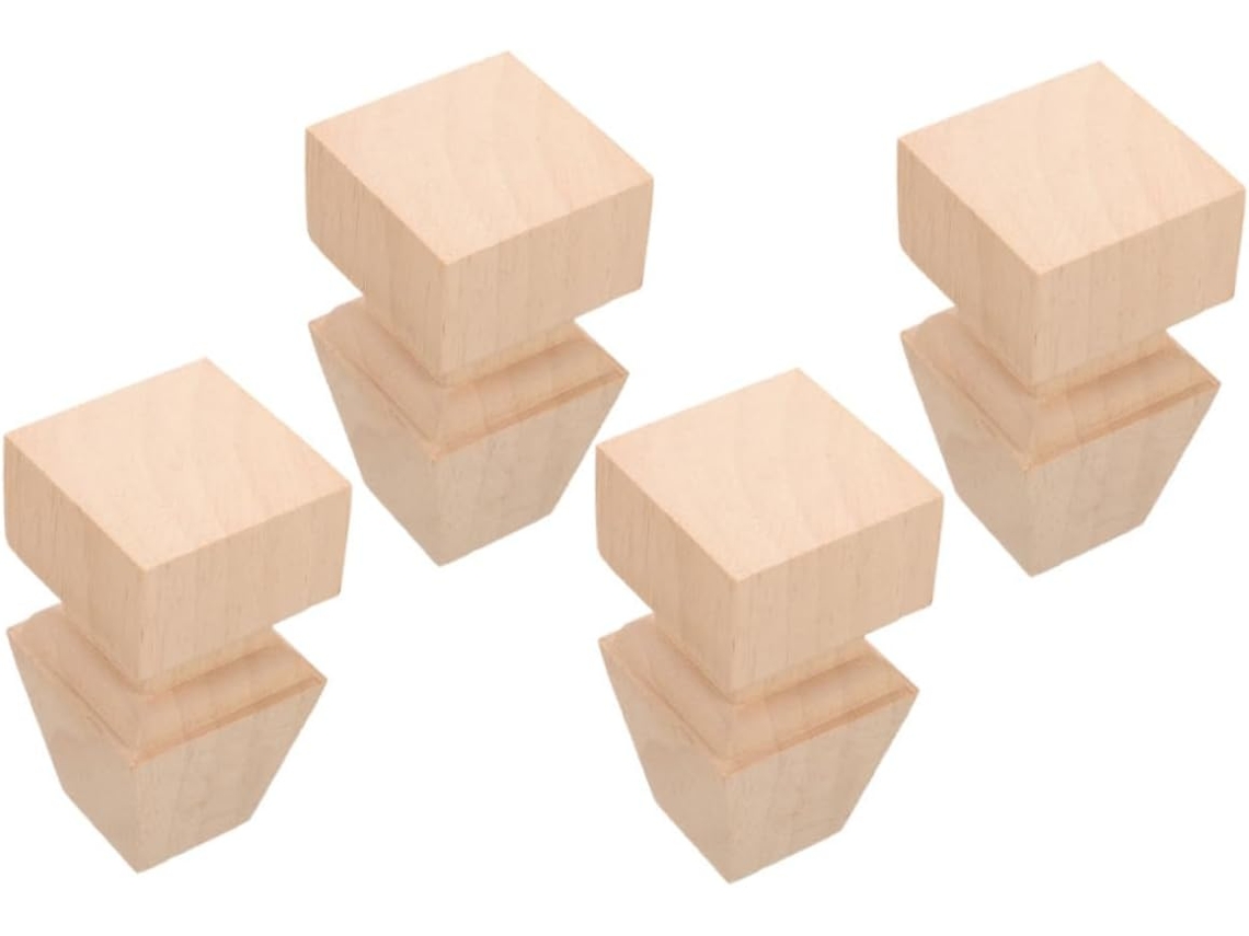 Tofficu 4 Peças Pés De Madeira Decorativos Para Móveis, Substituição De Pés Elegantes Para Sofá, Mesa, Armário E Cadeira