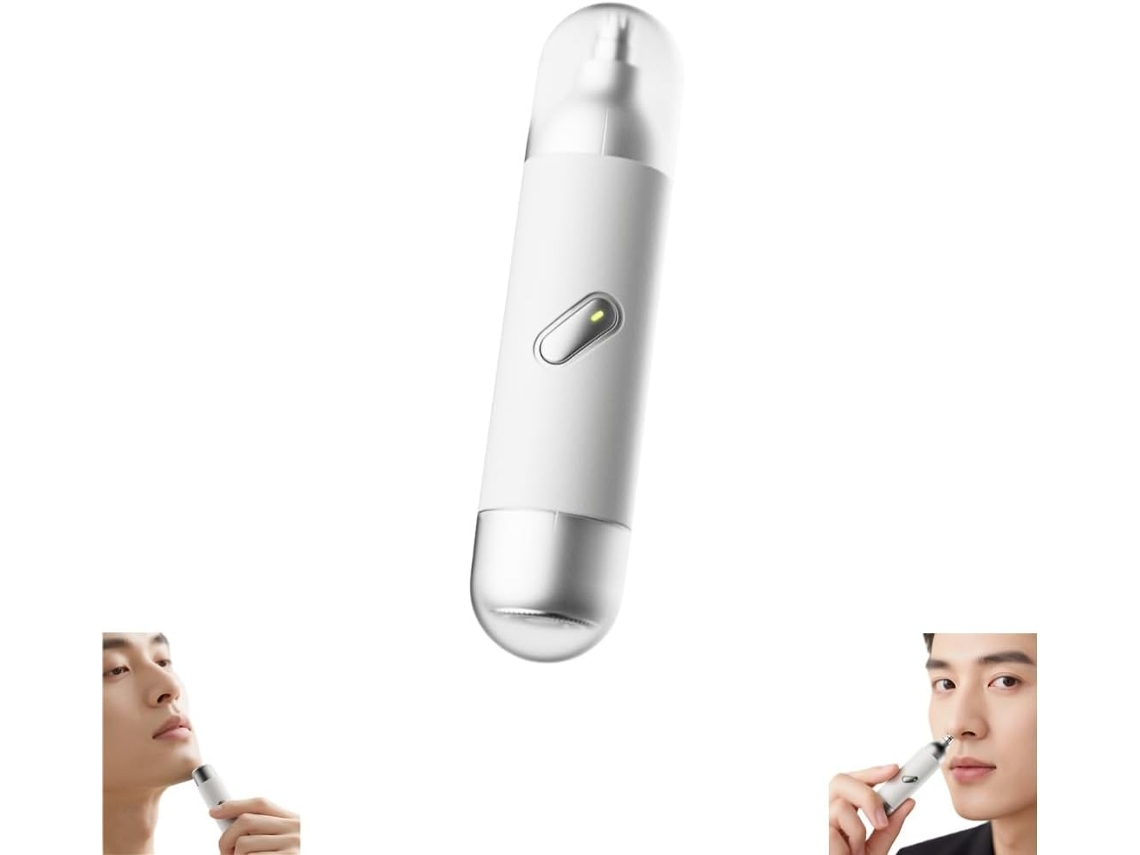 Aparador De Pelos Nariz 2 Em 1 E Máquina De Barbear Elétrica - Aparador Facial Portátil - Abs - Branco