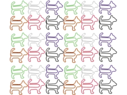 Conjunto de 60 clipes de papel decorativos, práticos e duráveis, em aço inoxidável com formato de cachorrinho, ideais para anotações e cartas.