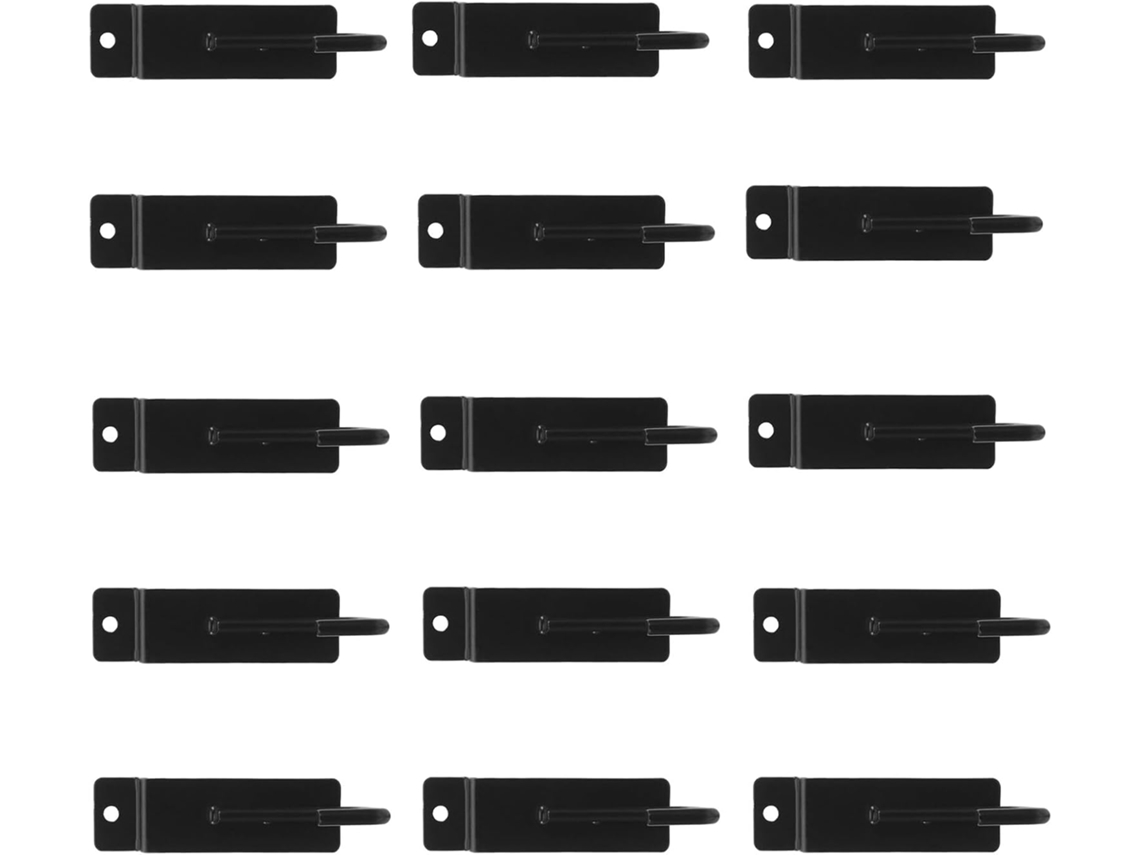Conjunto De 15 Ganchos Ferro Preto Em Formato J Painel Perfurado