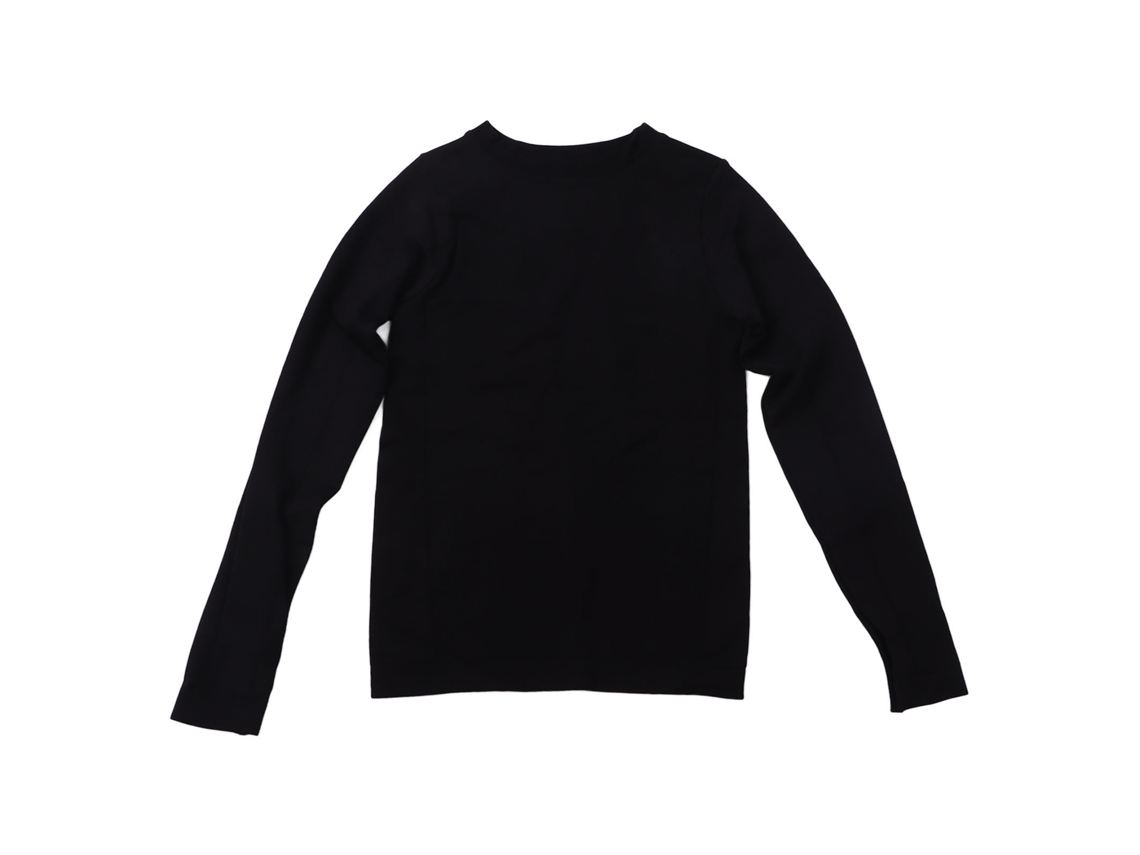 Omni-camiseta De Manga Larga Para Mulher Com Secagem Rápida, Gola Redonda Elástica, Slim Fit Para Academia, Yoga, Corrida, Trekking, Preto, Tamanho S