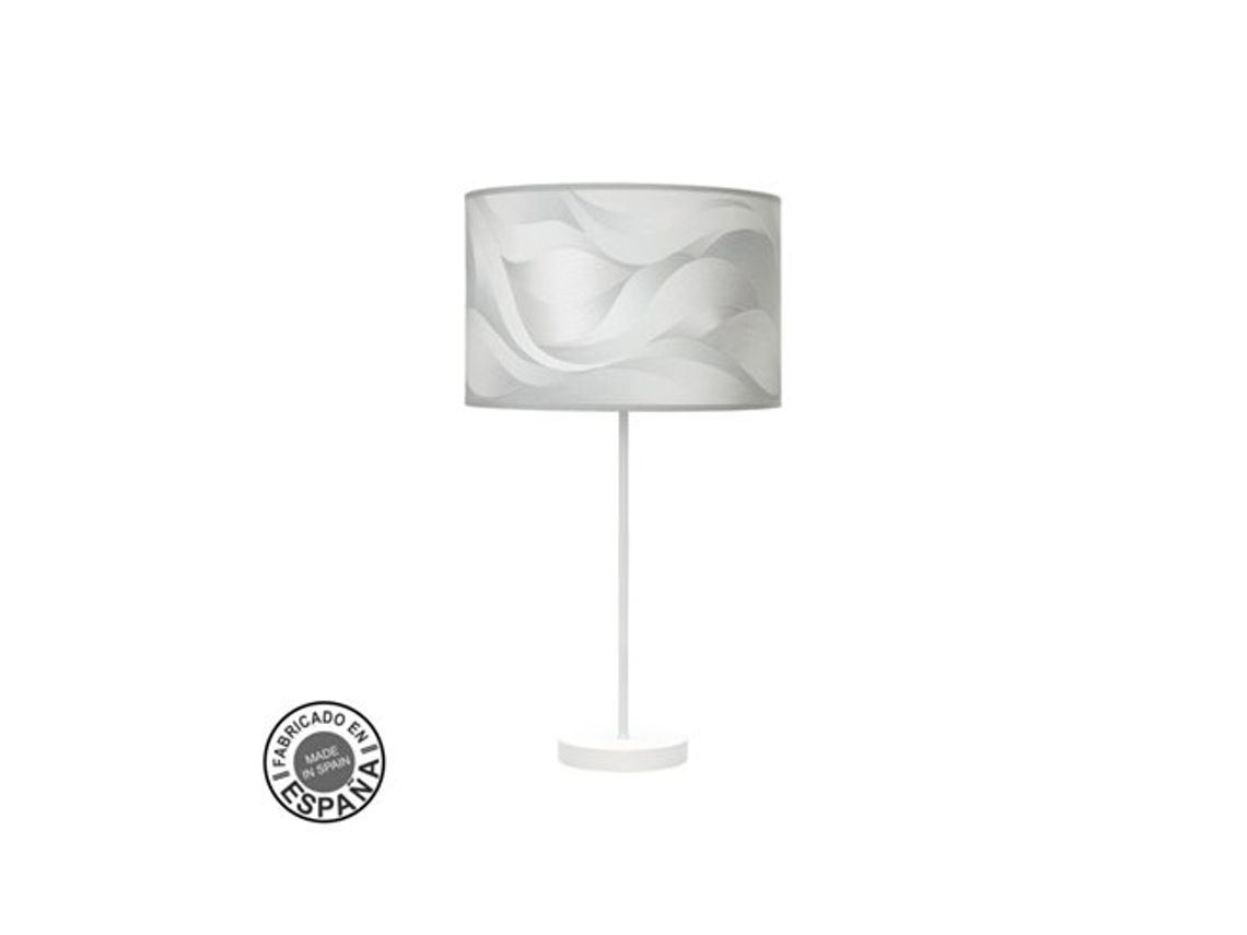 Alto Moda Candeeiro De Mesa 1xe27 Branco/cinzento Onda 63x30x30 Cm Fabrilamp