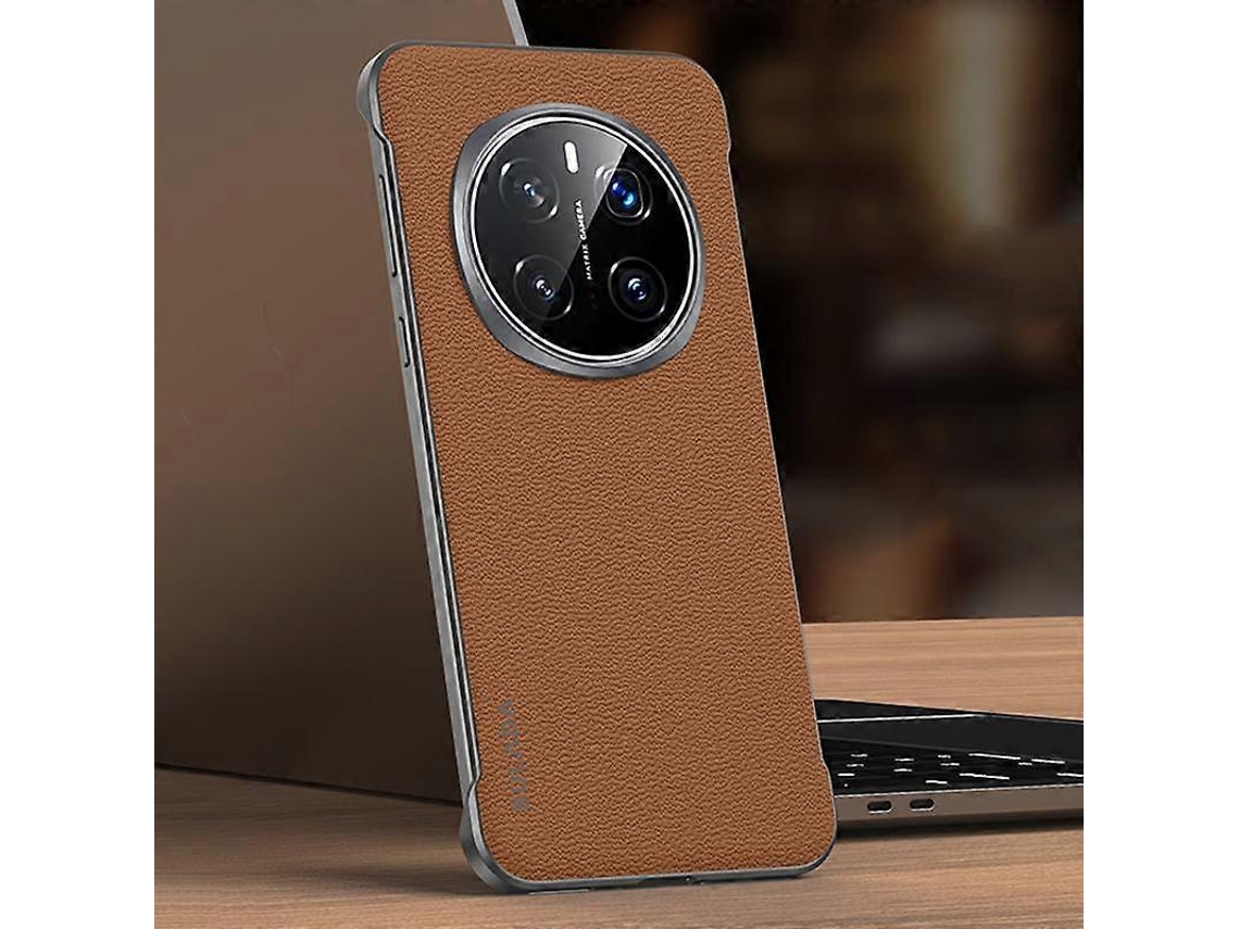 Capa De Celular Híbrida Para Pc Com Camada Superior De Couro Bovino Sem Moldura Sulada