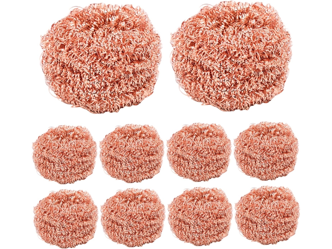 Esponjas De Limpeza Cobre, 10 Unidades, Resistentes E Antirriscos,