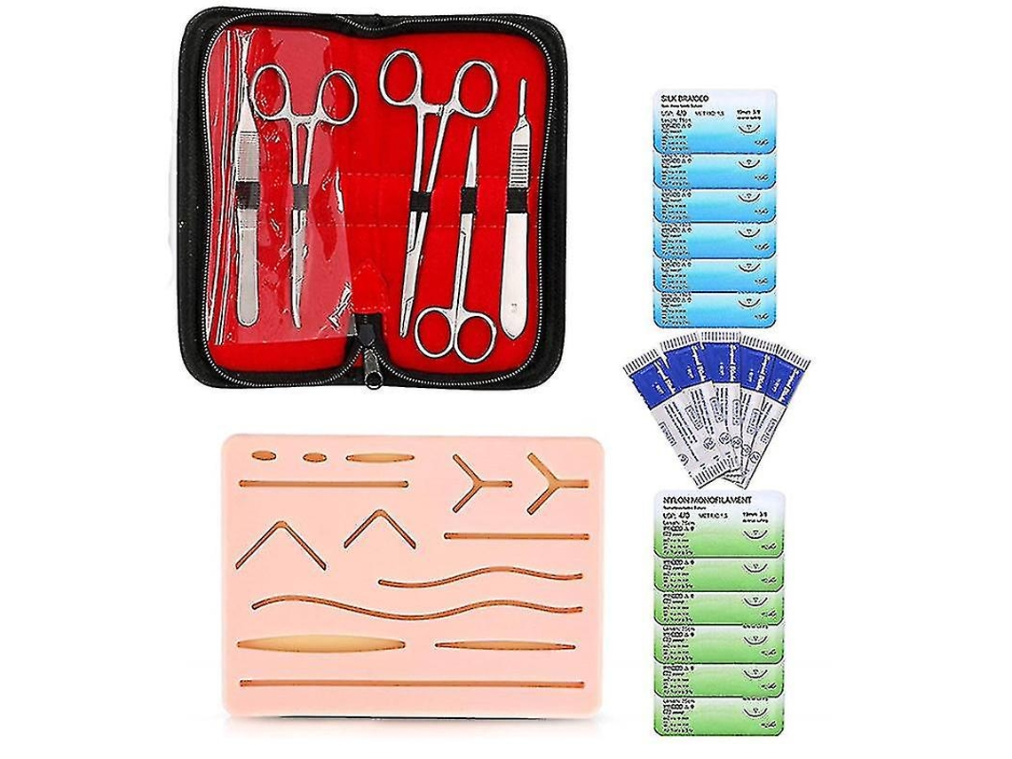 Kit Completo De Sutura Para Estudantes, Incluindo Almofada De Silicone Para Sutura E Kit Prática Com Instrumentos