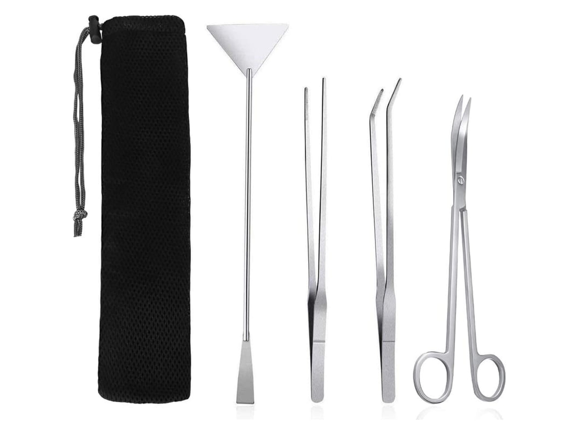 Kit De Ferramentas Para Aquário, 4 Em 1 Ferramentas De Limpeza, Tesouras De Aço Inoxidável, Pinças Para Plantas Aquáticas