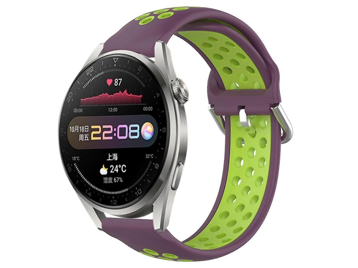 Lurelia Pulseira Esportiva De Silicone Respirável Perfurada 22 Mm, Compatível Com Huawei Watch 3 Pro