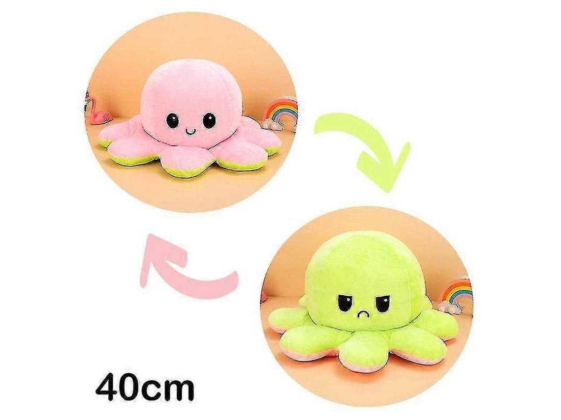 2026 peluche de Pulpo Reversible de 30/40 Cm Con Estampado Bilateral Y Diferentes Expresiones.