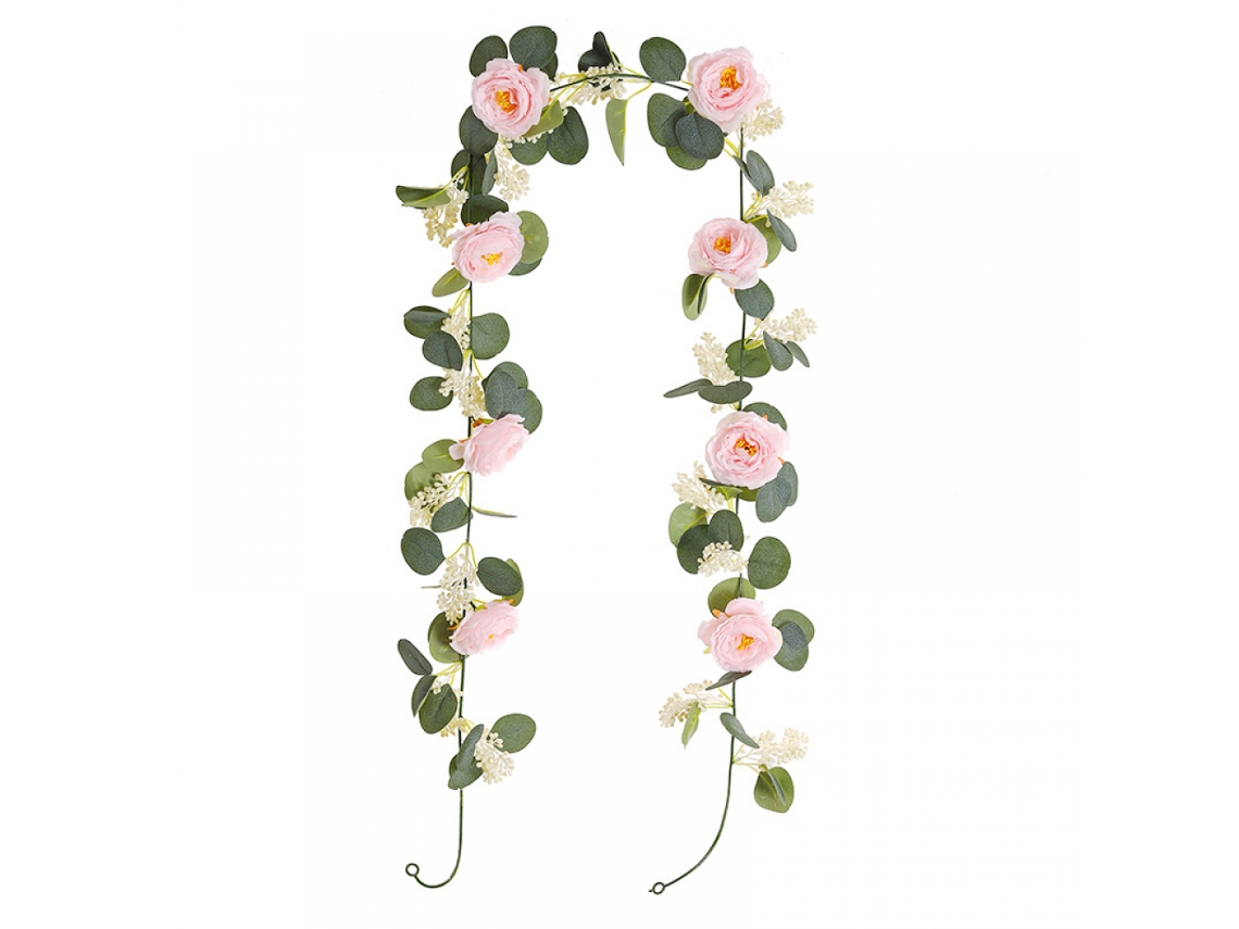 Guirlanda Artificial de Rosas, Rosa, 1 Unidade BRILVIBERA