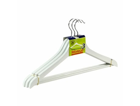 Cabides Hidalgo Branco Madeira (3 Unidades)