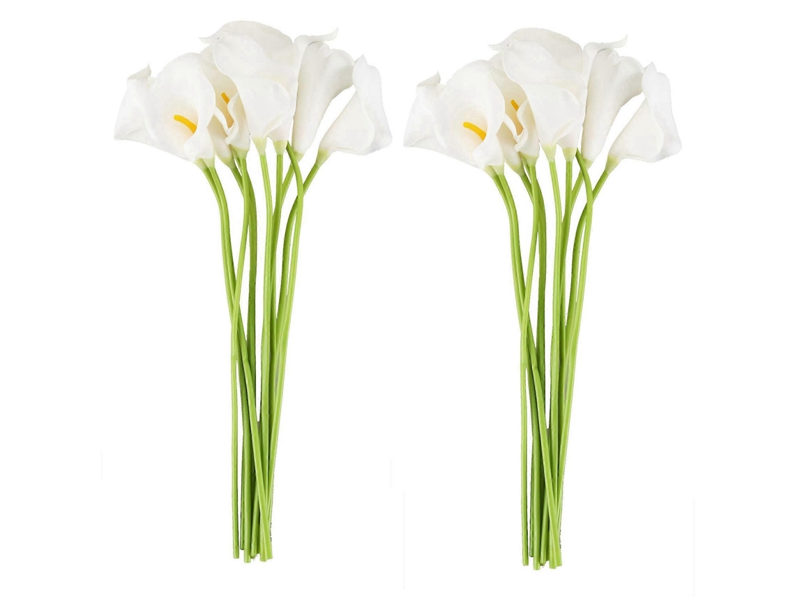 Buquê De Casamento Calla Bridal Latex Real Touch 20 Cabeças Branco Kc51