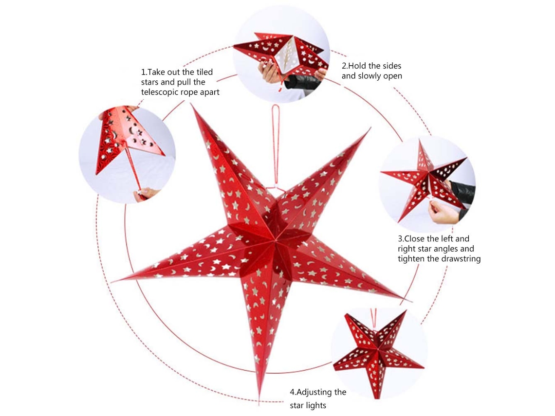 Enfeite De Estrela De Natal (laser 3d, 60cm Azul) Eoocoo