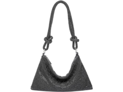 Mala Clutch Preta Brilhante 26x15x1cm – Bolsa Noite Feminina