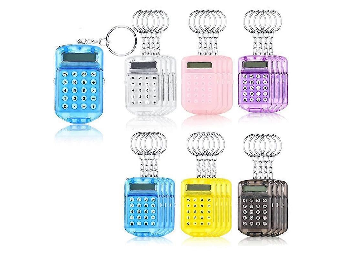 Pacote Com 24 Chaveiros Para Calculadora De Bolso Infantil, Mini Calculadora Portátil Transparente De 8 Dígitos, Calculadora Eletrônica C Everley891