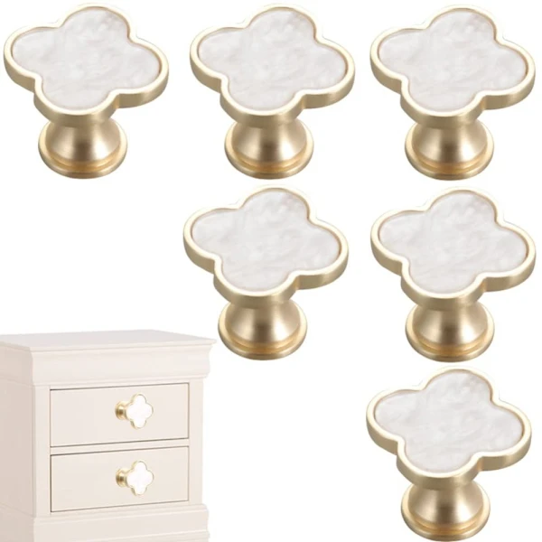 Conjunto de 6 Peças: Puxadores e Maçanetas com Design Trevo BRILVIBERA