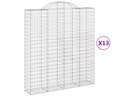 Gabion Basket, Gabion Baskets Vidaxl Prateado Ferro (200 X 50 X 220/240 Cm)