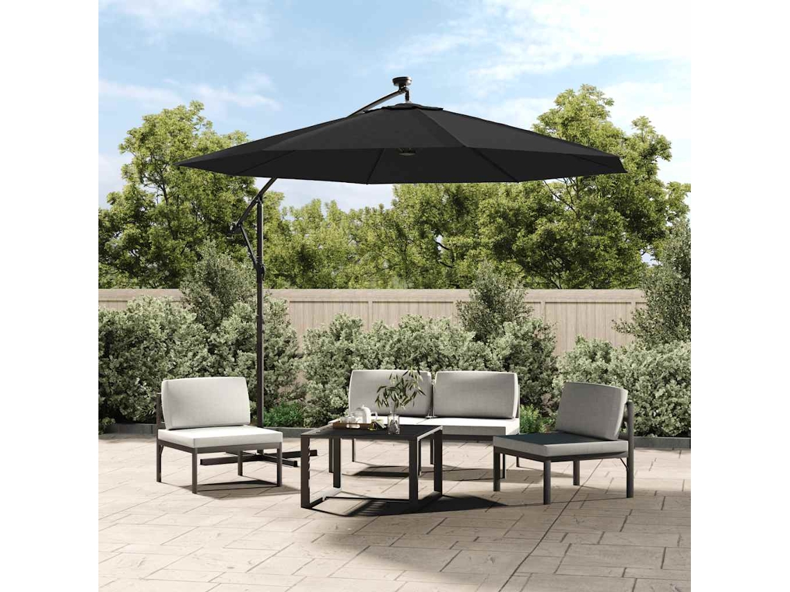 Vidaxl Tecido De Substituição P/ Guarda-sol Cantilever 350 Cm Preto